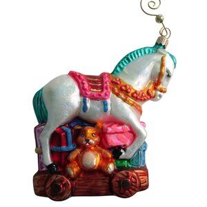 Vintage Christopher Radko Rock & Roll Hobby Horse Ornament Y2K IOB GUC